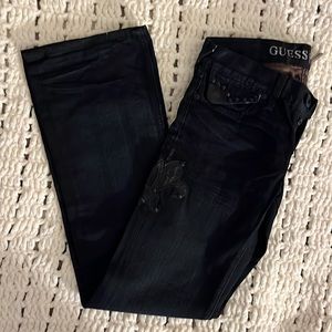Mens Guess Dark Wash Falcon Slim Boot Jeans size 29